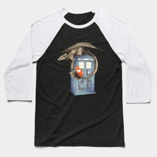 Toothless and the TARDIS Baseball T-Shirt